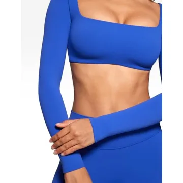 Stylish INGIA Womens Square Neck Crop Top for Comfort