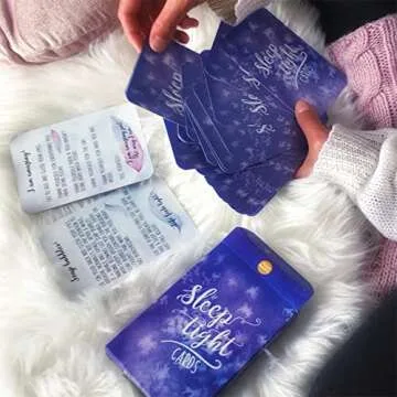 Sleep Tight Cards – 45 Meditation and Mindfulness Cards - Calm Down and Relax & Relief Stress and Anxiety - Self Care, Therapy & Counseling Tool