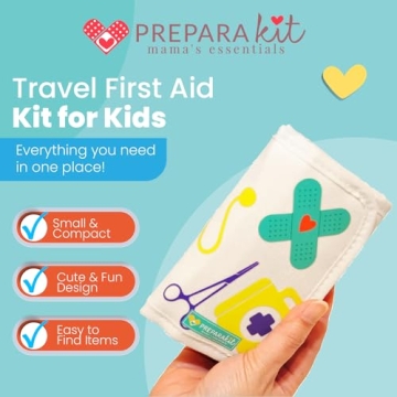 PreparaKit Mini Travel First Aid Kit for Kids - TSA Approved