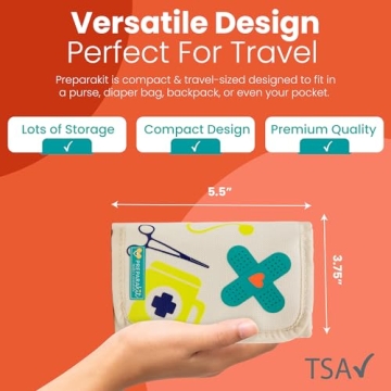 PreparaKit Mini Travel First Aid Kit for Kids - TSA Approved