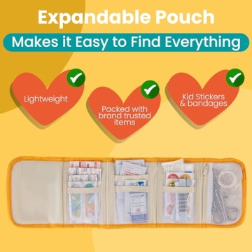 PreparaKit Mini Travel First Aid Kit for Kids - TSA Approved