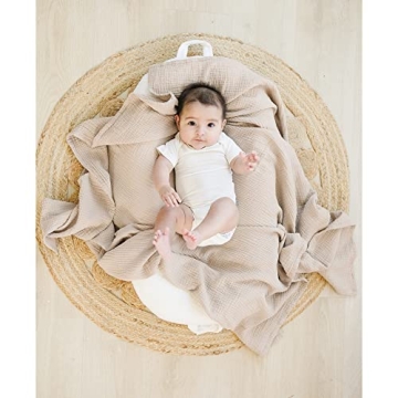 Konssy 3 Pack Muslin Swaddle Blankets Soft Breathable Large