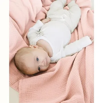 Konssy 3 Pack Muslin Swaddle Blankets Soft Breathable Large