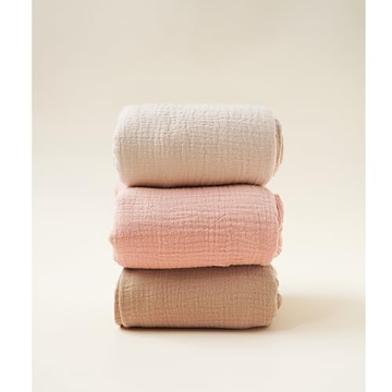 Konssy 3 Pack Muslin Swaddle Blankets Soft Breathable Large