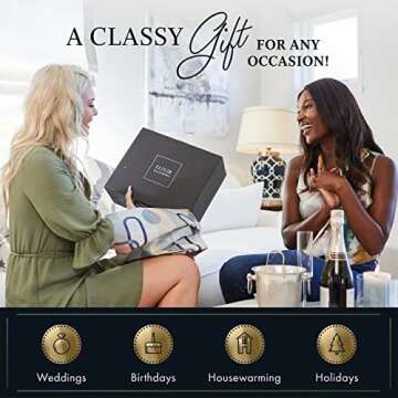 ELIXIR GLASSWARE Stemless Champagne Flutes - 8 oz - Set of 6 Crystal Glass Flutes, Hand Blown - Premium Crystal Champagne Glasses, Prosecco Wine Flute, Mimosa Glasses, Champagne Flutes Glass