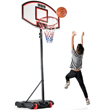 Play22 Kids Adjustable Basketball Hoop Height 5-7 FT - Portable Basketball Hoop for Kids Teenagers Y...