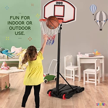 Adjustable Basketball Hoop 5-7 FT for Kids Outdoor Play