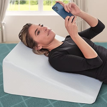 10-Inch Bed Wedge Pillow for Sleeping | Gel Memory Foam Triangle Pillow - Ultimate Support for Lower...