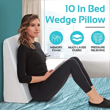 10-Inch Bed Wedge Pillow | Sleep Better with Ultimate Support