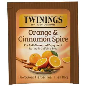 Twinings Honeybush, Mandarin, & Orange Herbal Tea Individually Wrapped Bags, 20 Count (Pack of 6), Naturally Caffeine-Free, Enjoy Hot or Iced | Packaging May Vary