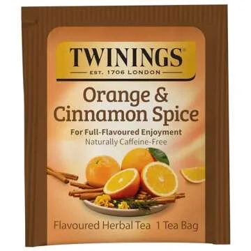 Twinings Honeybush, Mandarin, & Orange Herbal Tea Individually Wrapped Bags, 20 Count (Pack of 6), Naturally Caffeine-Free, Enjoy Hot or Iced | Packaging May Vary