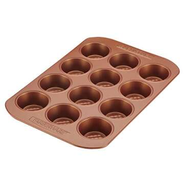 Farberware 47142 Colorvive Nonstick 12-Cup Muffin Tin / Nonstick 12-Cup Cupcake Tin - 12 Cup, Brown