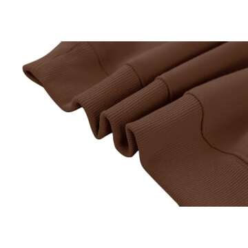 Lauweion Women Solid Basic Fleece Letter Loose Hoodie Sweatshirt Long Sleeve Kangaroo Pocket Drop Shoulder Pullovers Top (Large, Brown-2)