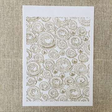 TIAMECH 6 Pieces Abstract Geometry Texture Stencils for Painting Reusable Hollow Leaves Lines Layering Stencil DIY Scrapbook Coloring Decorative A4 Size Templates