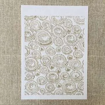 TIAMECH 6 Pieces Abstract Geometry Texture Stencils for Painting Reusable Hollow Leaves Lines Layering Stencil DIY Scrapbook Coloring Decorative A4 Size Templates