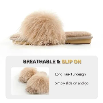 Stylish Women's Faux Fur Furry Slippers for Comfort