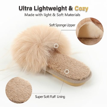 Stylish Women's Faux Fur Furry Slippers for Comfort