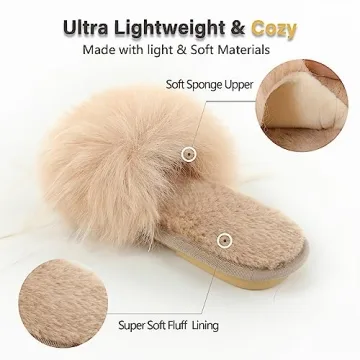 Stylish Women's Faux Fur Furry Slippers for Comfort