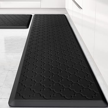Cushioned Anti-Fatigue Kitchen Mats Set - 2PCS Non-Skid Ergonomic Comfort Mats