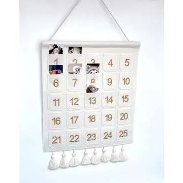 Christmas Countdown Advent Calendar with Pockets,Christmas Picture Countdown Board,Photo Advent Calendar- Advent Calendars for Kids Chocolate & Candy