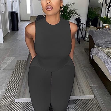 LuFeng Women's Sexy Zipper Bodycon Jumpsuit for Parties