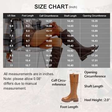 Vepose Knee High Boots for Women, Flat Low Heel Platform Fashion Tall Boot, 9658 Camel, Size 8.5 US - Comfortable with Side Zipper (CJY9658 Camel 08.5)
