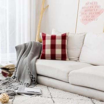 Home Brilliant Crimson Pillow Covers Set of 5 for Couch