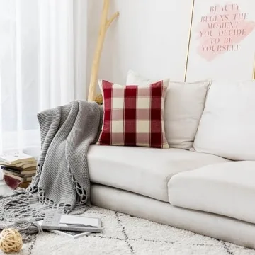 Home Brilliant Crimson Pillow Covers Set of 5 for Couch