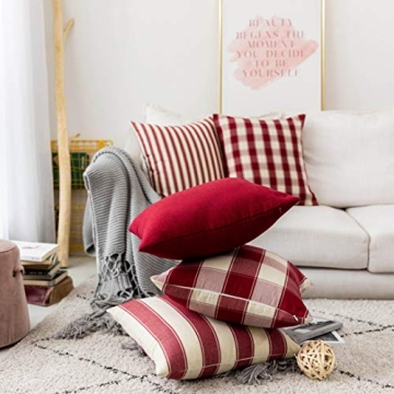 Home Brilliant Crimson Pillow Covers Set of 5 for Couch