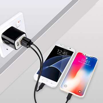 USB Plug Adapter,GiGreen 3-Multi Port USB Wall Charger Fast Charging Block Charger Box Compatible iPhone 14 13 Pro Max 12 SE 11 8 XS,Samsung Galaxy A14 5G A23 S23 A54 A13 S22 S21FE S10e,Note21,Pixel 7