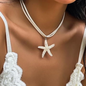 Stylish Starfish Fringe Necklace for Summer Elegance