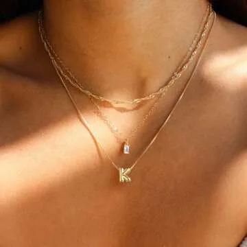 Lisitine Dainty Gold Initial Necklace for Women