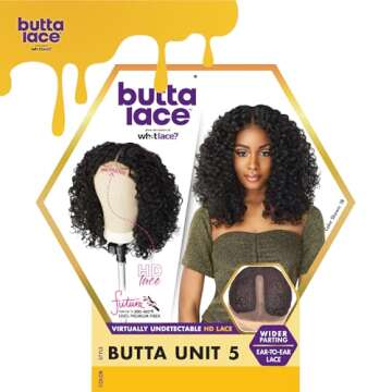 Sensationnel Butta lace wigs - unit 5 extra wide 5 inch deep parting synthetic preplucked hairline glueless lacefront (1 JETBLACK)