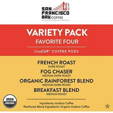 San Francisco Bay Compostable Coffee Pods - Original Variety Pack (120 Ct) K Cup Compatible including Keurig 2.0, French, Breakfast, Fog, Organic Rainforest