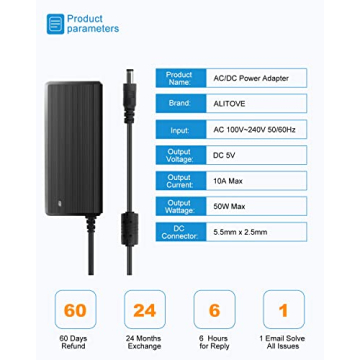 Alitove 5V 10A Power Supply Adapter for Reliable Power