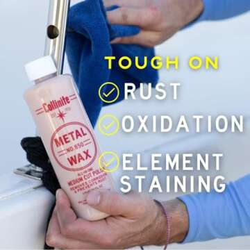 Collinite 850 Metal Wax & Polish Removes Rust & Prevents Oxidation in One Step - Heavy Duty Formula Easily Restores and Protects - For Aluminum, Chrome & Stainless Steel (16 fl oz)