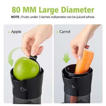 Cold Press Juicer,Aobosi 2-In-1 Juicer Machines with Large Feed Chute for Juice & Ice Cream, Powerful Masticating Juicer for Vegetable and Fruit, Easy Clean Self Feeding