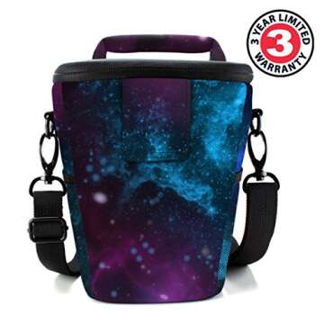 USA GEAR DSLR Camera Case for Men and Women with Top Loading Accessibility, Adjustable Shoulder, Small Camera Sling Bag, Travel Padded Handle - Camera Holster Bag for Nikon, Canon, Panasonic (Galaxy)