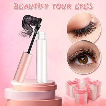 30 Pieces 10 ml Empty Mascara Tubes Eyelash Wand Refillable Clear Bottles Cream Container with 4 Pieces Transparent Funnels Transferring Castor Oil for DIY Cosmetics (Pink)