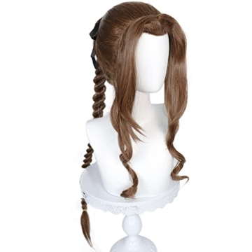 Ebingoo Brown Cosplay Wig for Women + Wig Cap Aerith Wig Brown Braided Wig Brown Long Wig Sythetic W...