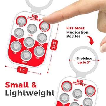 Pill Popper Medication Tracker, Daily Pill Reminder, Small and Portable Memory Aid with Buttons, Attaches to Pill Container, Tracks up to 3 Doses per Day, Multicolor, 3-Pack - Easy To Use Products