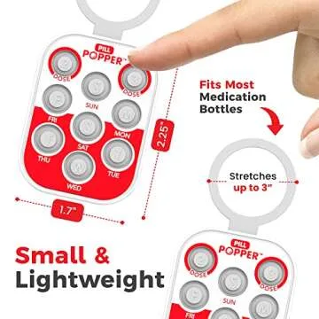 Pill Popper Medication Tracker, Daily Pill Reminder, Small and Portable Memory Aid with Buttons, Attaches to Pill Container, Tracks up to 3 Doses per Day, Multicolor, 3-Pack - Easy To Use Products