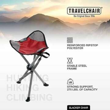 Travel Chair Slacker Tripod Chair for All Outdoor Adventures