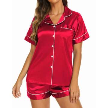 Ekouaer Silk Pajama Set for Women - Comfortable & Stylish