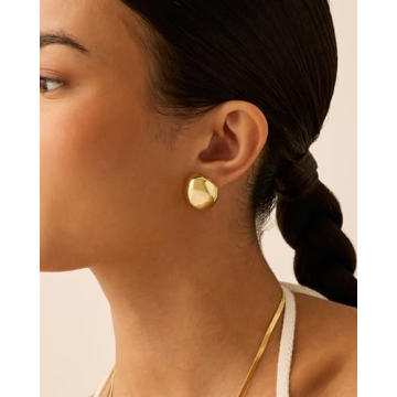 PAVOI Retro Half Ball Stud Earrings - Luxury Gold Earrings