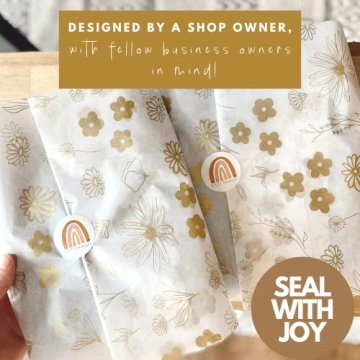 Lain & Lou Floral Tissue Paper for Gifts - Gold Printed Elegance