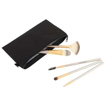 Aspire 6-Pack Canvas Makeup Bags, Blank Cotton Zipper Bags for DIY Craft, 7-3/4 x 4-1/2 Inch (Natural)