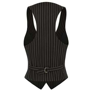 GRACE KARIN Vest for Women Uniform Blazer Vest Steampunk Jacket Black Stripes