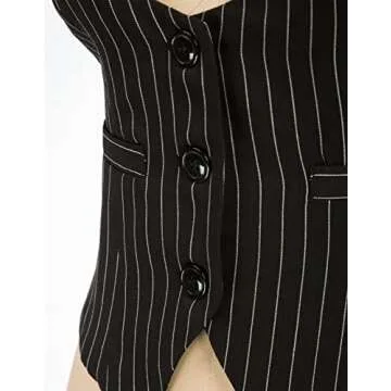 GRACE KARIN Vest for Women Uniform Blazer Vest Steampunk Jacket Black Stripes