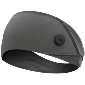 ABAMERICA Headbands with Button for Mask, Wide Nurses Headbands Non Slip Elastic Ear Protection for Women Men Doctors Sweatband Head Wrap